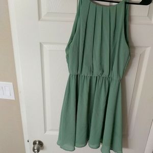 Green flowing dress